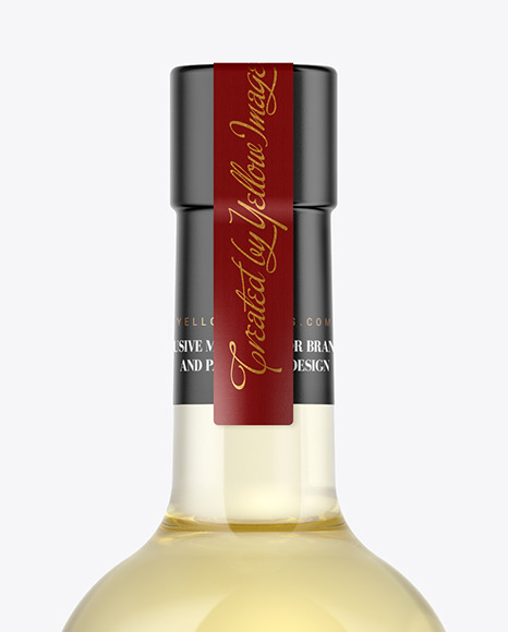 White Wine Bottle With Cork Mockup