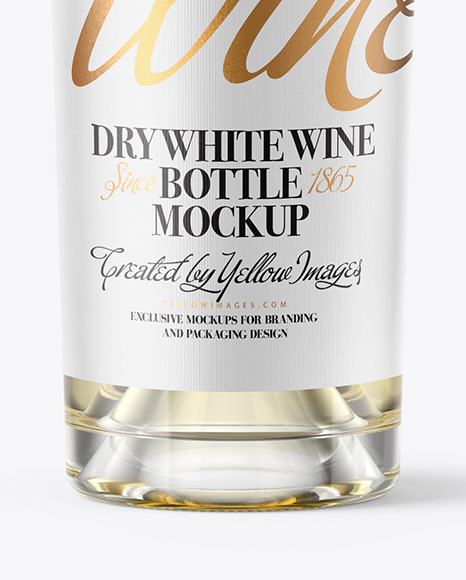 White Wine Bottle With Cork Mockup