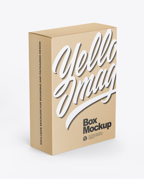 Download Kraft Box Mockup In Box Mockups On Yellow Images Object Mockups