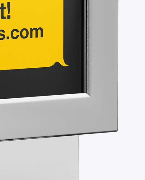 Download Metallic Led Light Box Mockup Half Side View In Outdoor Advertising Mockups On Yellow Images Object Mockups