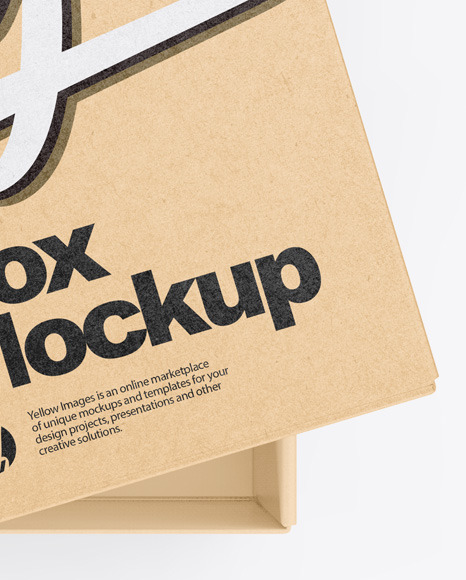 Opened Kraft Box Mockup PSD #4