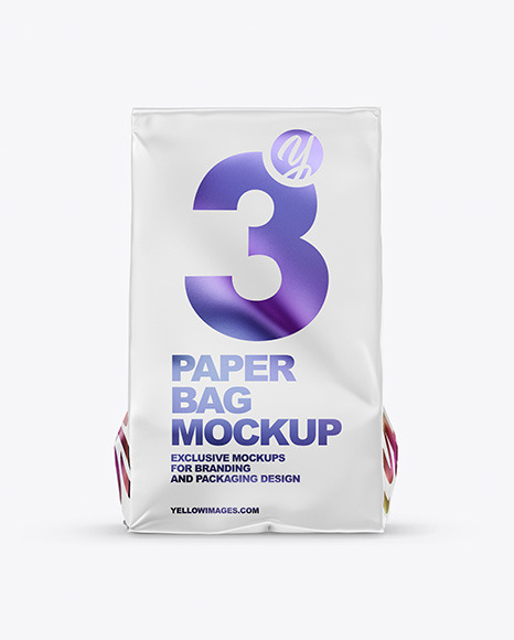 Food Bag Mockup In Bag Sack Mockups On Yellow Images Object Mockups