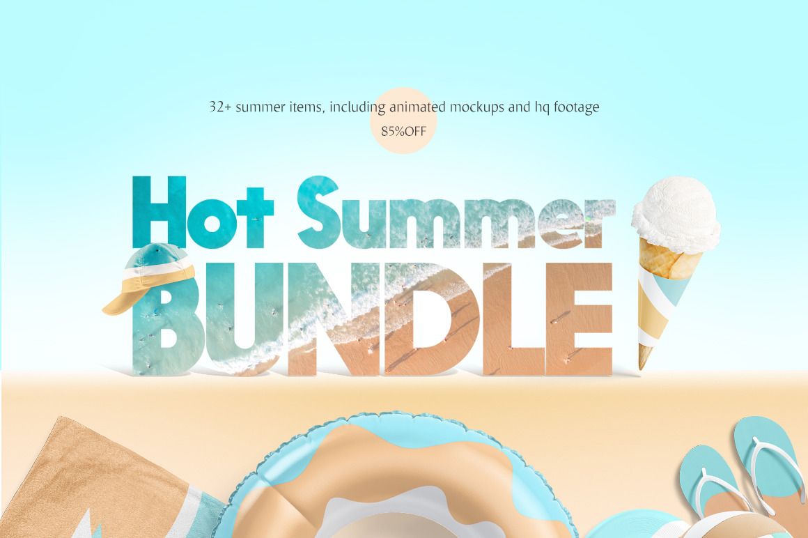 Download Hot Summer Mockups Bundle In Product Mockups On Yellow Images Creative Store