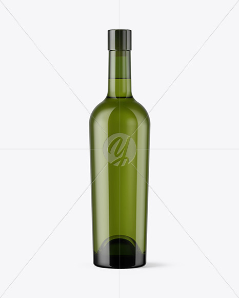 Green Glass Bottle With White Wine Mockup In Bottle Mockups On Yellow Images Object Mockups