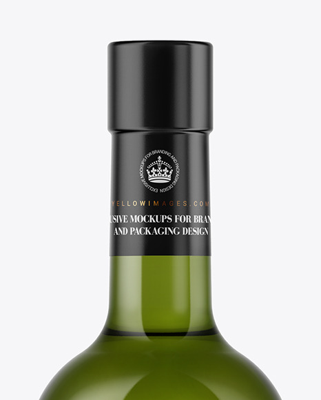 Download Green Glass Bottle With White Wine Mockup In Bottle Mockups On Yellow Images Object Mockups Yellowimages Mockups