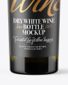 Antique Green Glass Bottle With White Wine Mockup