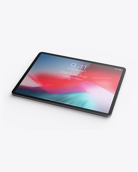 Apple iPad Pro 2018 12.9 Mockup on Yellow Images Object Mockups