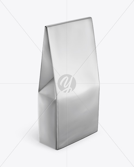 Download Glossy Metallic Bag Mockup Half Side View High Angle Shot In Bag Sack Mockups On Yellow Images Object Mockups