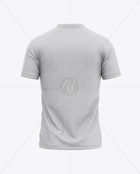 Download Men's Heather V-Neck T-Shirt Mockup - Back View in Apparel ...