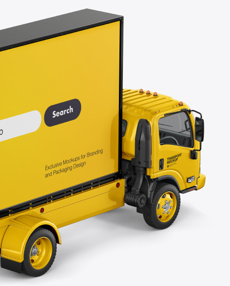 Download Mobile Billboard Mockup Back Half Side View High Angle Shot In Vehicle Mockups On Yellow Images Object Mockups PSD Mockup Templates