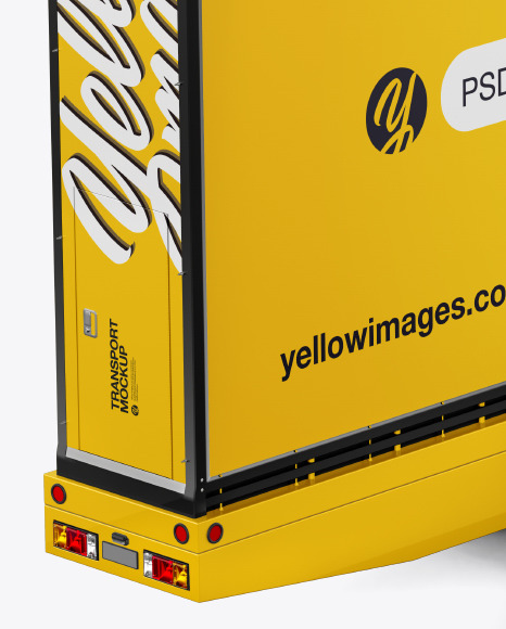 Download Mobile Billboard Mockup Back Half Side View High Angle Shot In Vehicle Mockups On Yellow Images Object Mockups PSD Mockup Templates