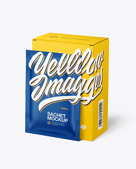 Download Matte Box With Sachets Psd Mockup Yellowimages