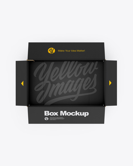 Opened Paper Box Mockup PSD #2