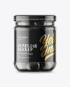 Clear Glass Jar with Black Olives Mockup