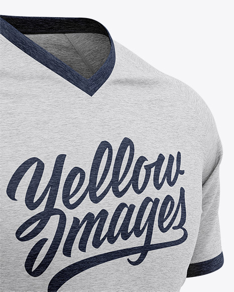 Download Mens Heather V Neck T Shirt Mockup Front View - Free PSD ...