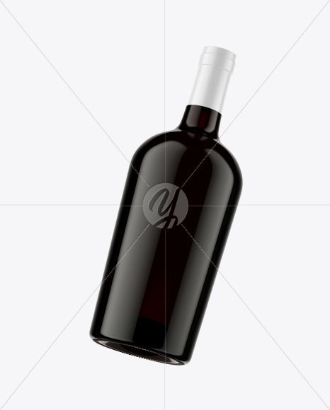 Download Antique Green Glass Bottle With Red Wine Mockup in Bottle Mockups on Yellow Images Object Mockups