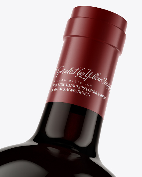 Download Green Glass Bottle With Red Wine Psd Mockup Yellowimages