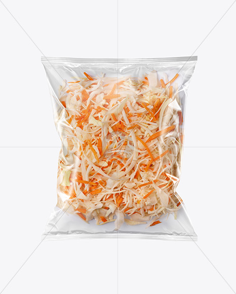 Download Plastic Bag With Coleslaw Kit Mockup In Bag Sack Mockups On Yellow Images Object Mockups PSD Mockup Templates