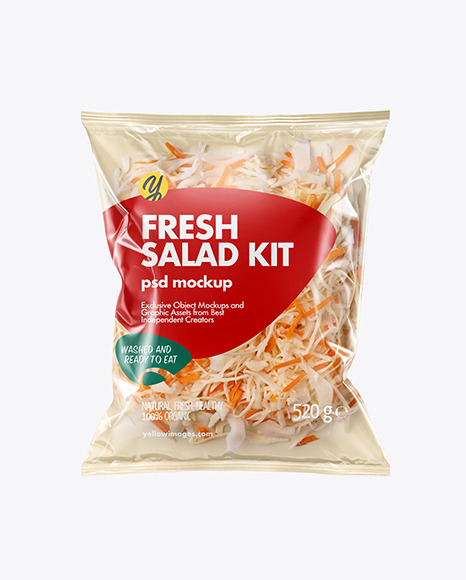 Download Plastic Bag With Coleslaw Kit Mockup In Bag Sack Mockups On Yellow Images Object Mockups PSD Mockup Templates