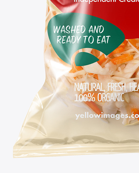 Plastic Bag With Coleslaw Kit Mockup