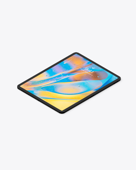 iPad Pro 12.9″ Isometric Clay Left Mockup PSD #3