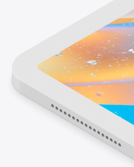 iPad Pro 12.9″ Isometric Clay Left Mockup PSD #6