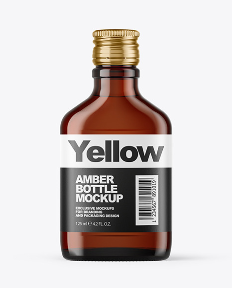 Amber Glass Bottle Mockup PSD #2