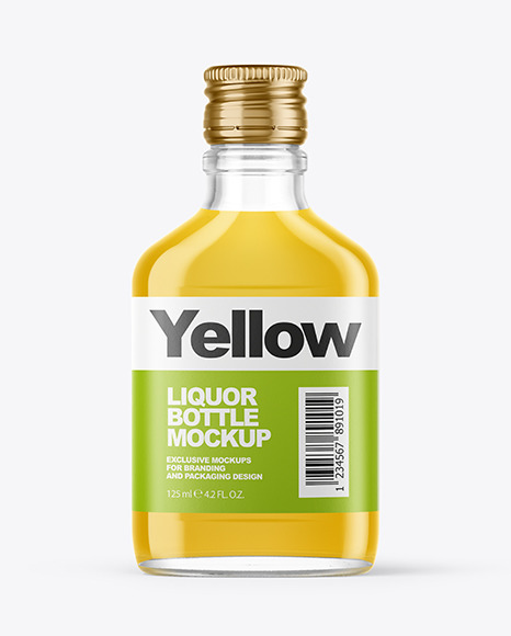 Download Clear Glass Bottle With Liquor Mockup In Bottle Mockups On Yellow Images Object Mockups Yellowimages Mockups