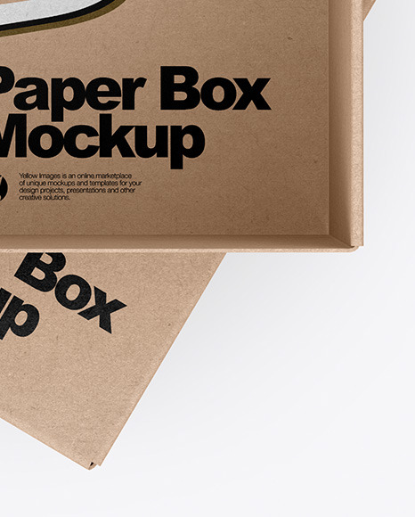 Two Kraft Boxes Mockup PSD #1