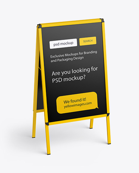 Download Plastic Stand Mockup In Outdoor Advertising Mockups On Yellow Images Object Mockups PSD Mockup Templates