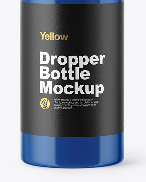 Download Glossy Metallic Dropper Bottle Psd Mockup Yellowimages