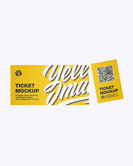 Download Ticket Mockup In Stationery Mockups On Yellow Images Object Mockups PSD Mockup Templates