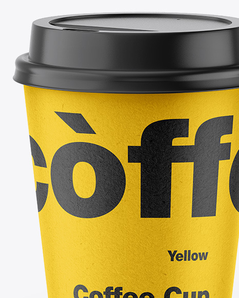 Kraft Coffee Cup Mockup in Cup & Bowl Mockups on Yellow Images Object