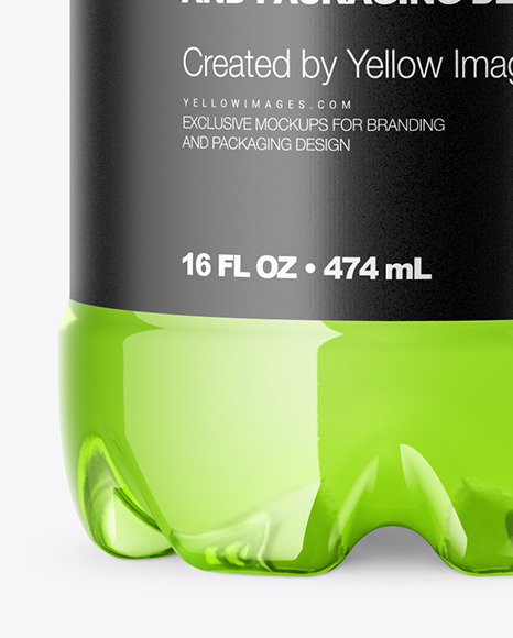 Clear Drink Plastic Bottle Mockup In Bottle Mockups On Yellow Images Object Mockups