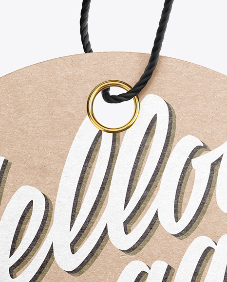 Kraft Label With Rope Mockup PSD #1