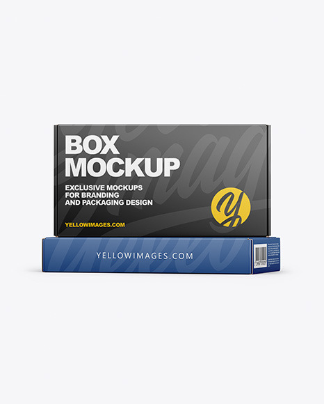 Download Two Paper Boxes Mockup In Box Mockups On Yellow Images Object Mockups PSD Mockup Templates