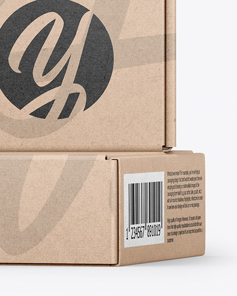 Two Kraft Boxes Mockup PSD #1