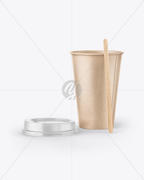 Download Kraft Coffee Cup Mockup In Box Mockups On Yellow Images Object Mockups PSD Mockup Templates