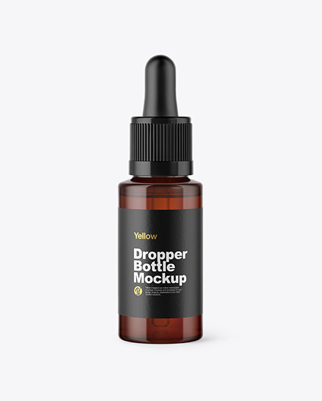 Amber Glass Dropper Bottle Mockup PSD #2