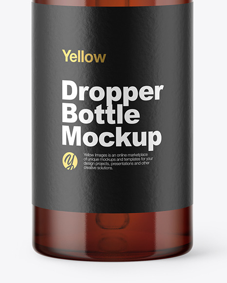 Amber Glass Dropper Bottle Mockup PSD #6