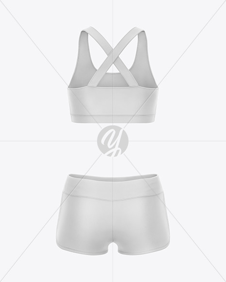 Women S Fitness Kit Mockup Back View In Apparel Mockups On Yellow Images Object Mockups