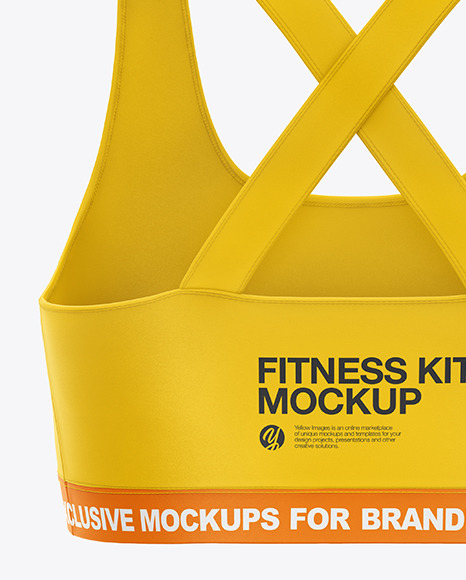 Download Women S Fitness Kit Mockup Back View In Apparel Mockups On Yellow Images Object Mockups