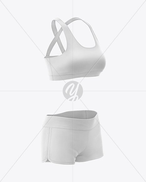 Download Women S Fitness Kit Mockup Backt Half Side View In Apparel Mockups On Yellow Images Object Mockups