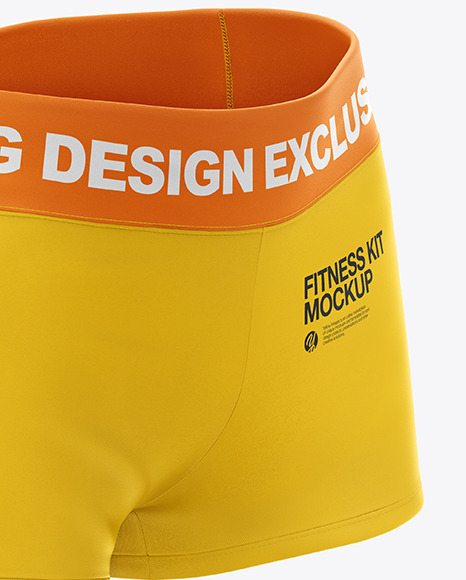 Women S Fitness Kit Mockup Front Half Side View In Apparel Mockups On Yellow Images Object Mockups