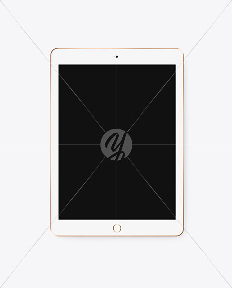 Gold Ipad Mockup In Device Mockups On Yellow Images Object Mockups