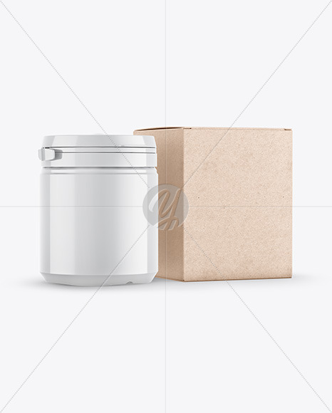 Download Glossy Protein Jar Mockup In Jar Mockups On Yellow Images Object Mockups PSD Mockup Templates