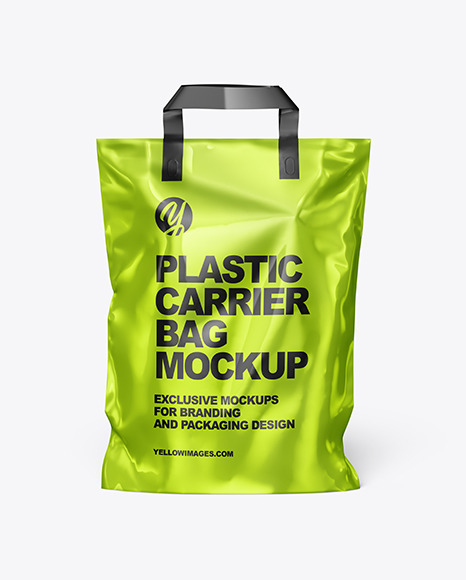 Download Metallic Carrier Bag Mockup In Bag Sack Mockups On Yellow Images Object Mockups