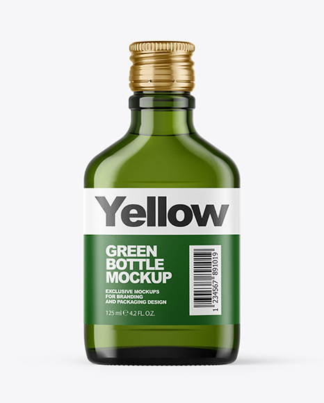 Download Green Glass Bottle Mockup In Bottle Mockups On Yellow Images Object Mockups