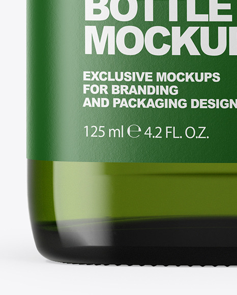 Green Glass Bottle Mockup PSD #6