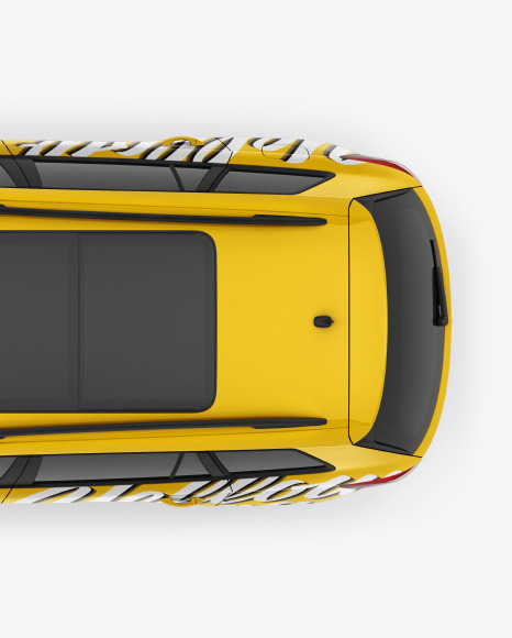 Download Suv Crossover Car Mockup Top View In Vehicle Mockups On Yellow Images Object Mockups PSD Mockup Templates